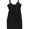 Vintage Womens Sleeveless Mini Sheath Dress UK 12 Medium Black Spotted