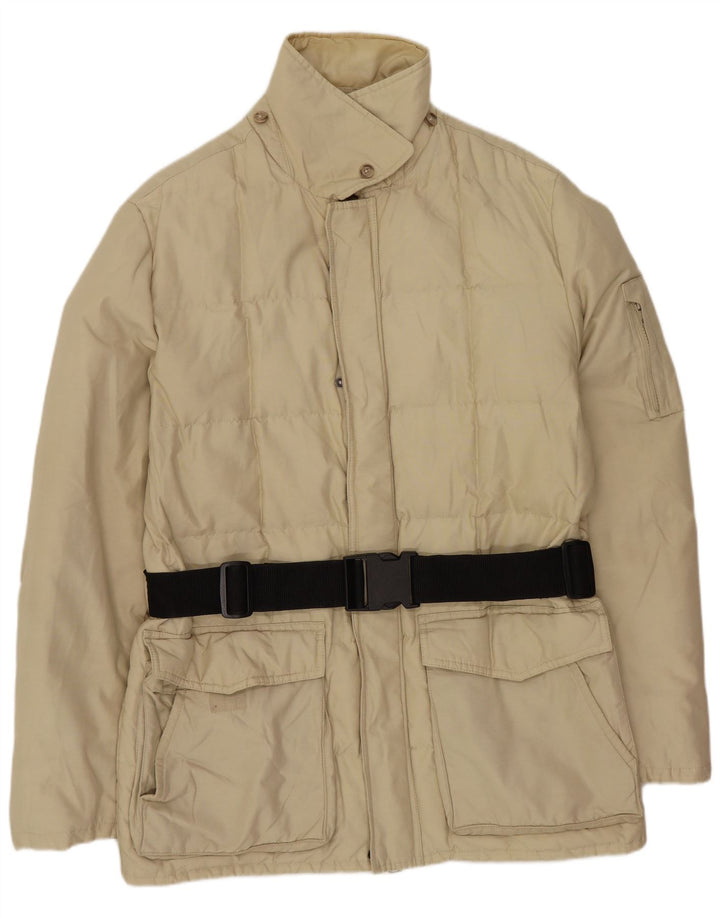 Woolrich Mens Padded Jacket UK 38 Medium Beige Elastomere