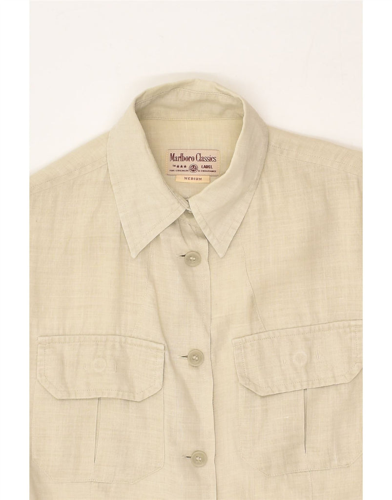 MARLBORO CLASSICS Womens Shirt UK 14 Medium Beige | Vintage Marlboro Classics | Thrift | Second-Hand Marlboro Classics | Used Clothing | Messina Hembry 