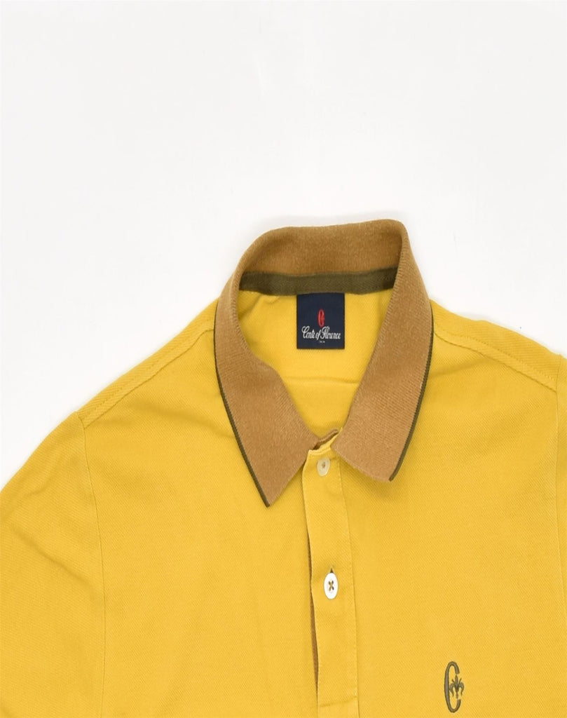 CONTE OF FLORENCE Mens Polo Shirt Small Yellow Cotton | Vintage | Thrift | Second-Hand | Used Clothing | Messina Hembry 