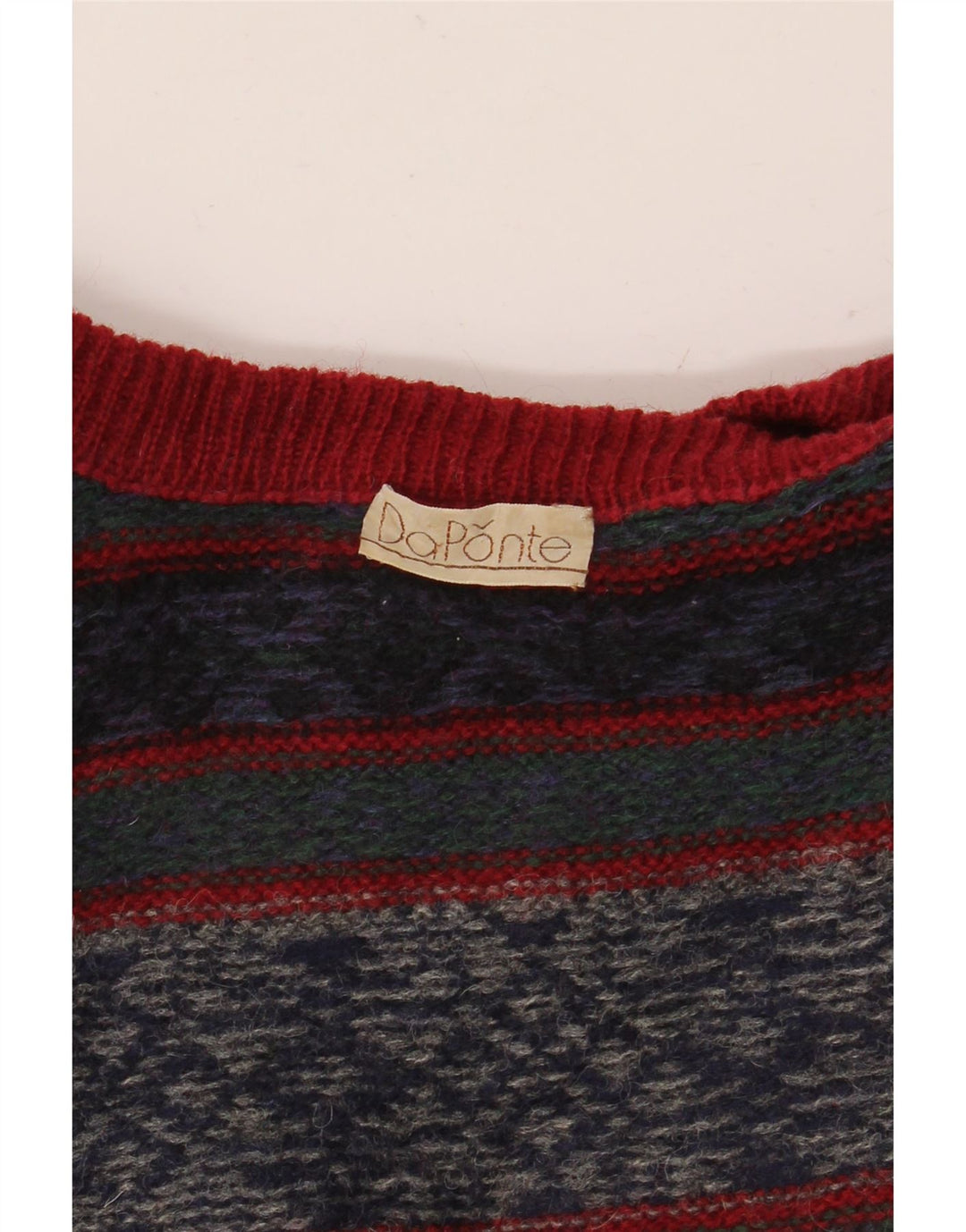 VINTAGE Mens Crew Neck Jumper Sweater Medium Multicoloured Fair Isle