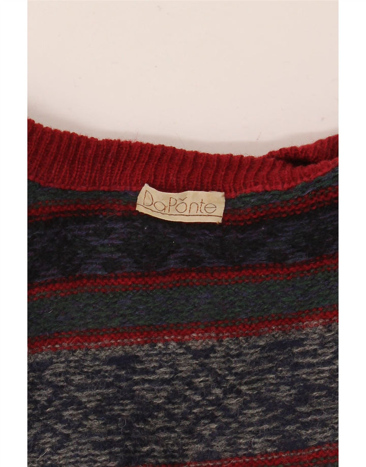 VINTAGE Mens Crew Neck Jumper Sweater Medium Multicoloured Fair Isle