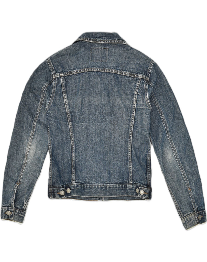 SISLEY Womens Denim Jacket UK 4 XS Blue Cotton | Vintage Sisley | Thrift | Second-Hand Sisley | Used Clothing | Messina Hembry 