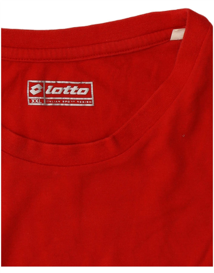 LOTTO Mens T-Shirt Top 2XL Red Synthetic