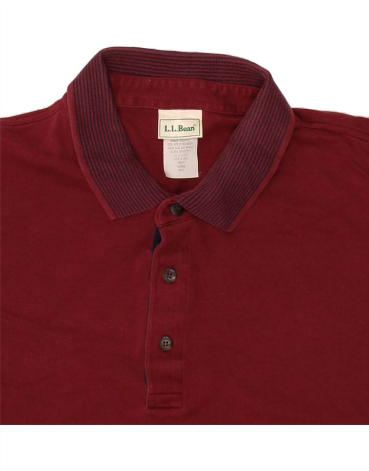 L.L.BEAN Mens Polo Shirt Large Red Cotton Vintage L.L.Bean and Second-Hand L.L.Bean from Messina Hembry 