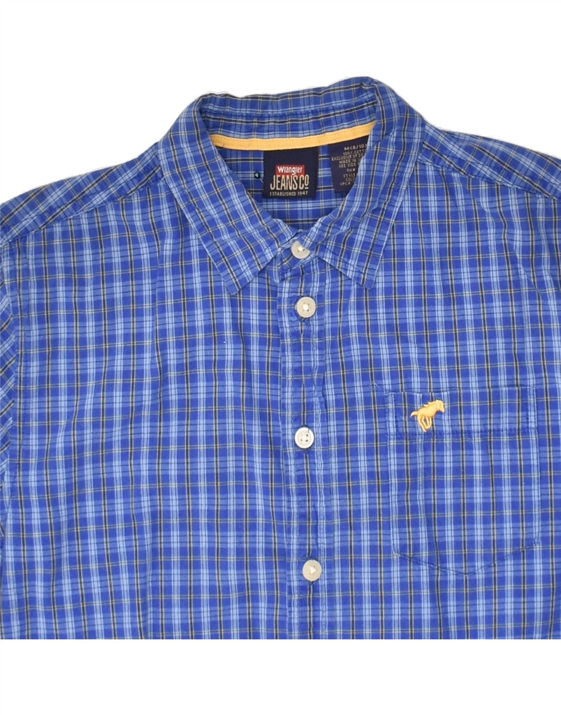 WRANGLER Boys Shirt 8-9 Years Medium Blue Check Cotton | Vintage Wrangler | Thrift | Second-Hand Wrangler | Used Clothing | Messina Hembry 