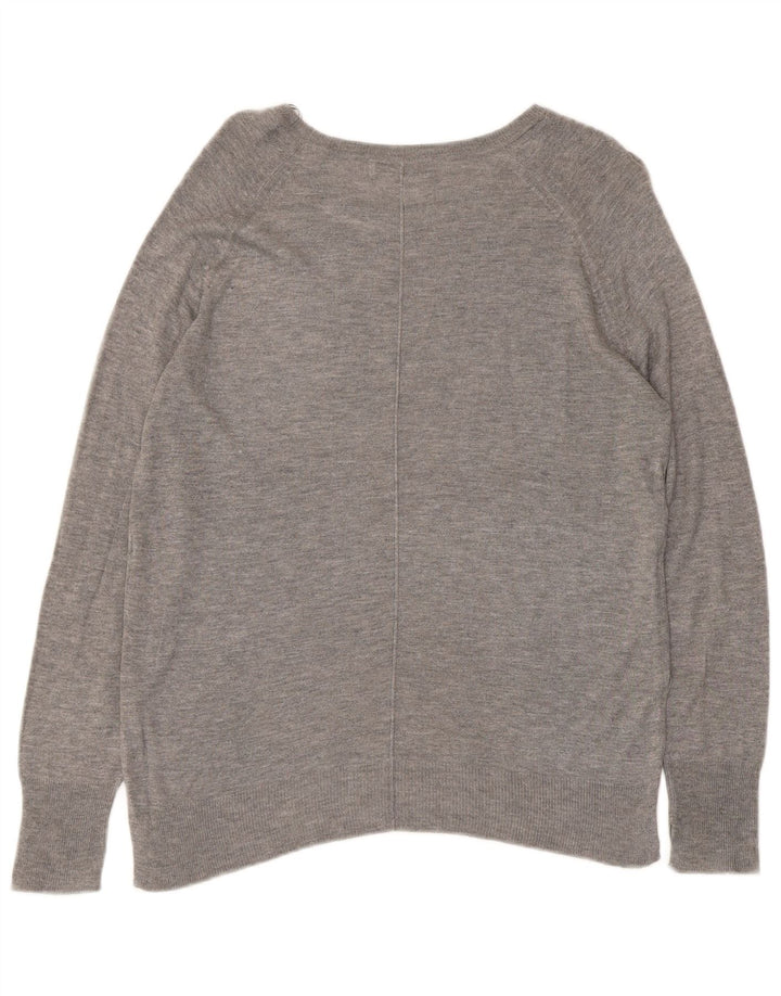 Zara Womens Blouse Top UK 14 Medium Grey