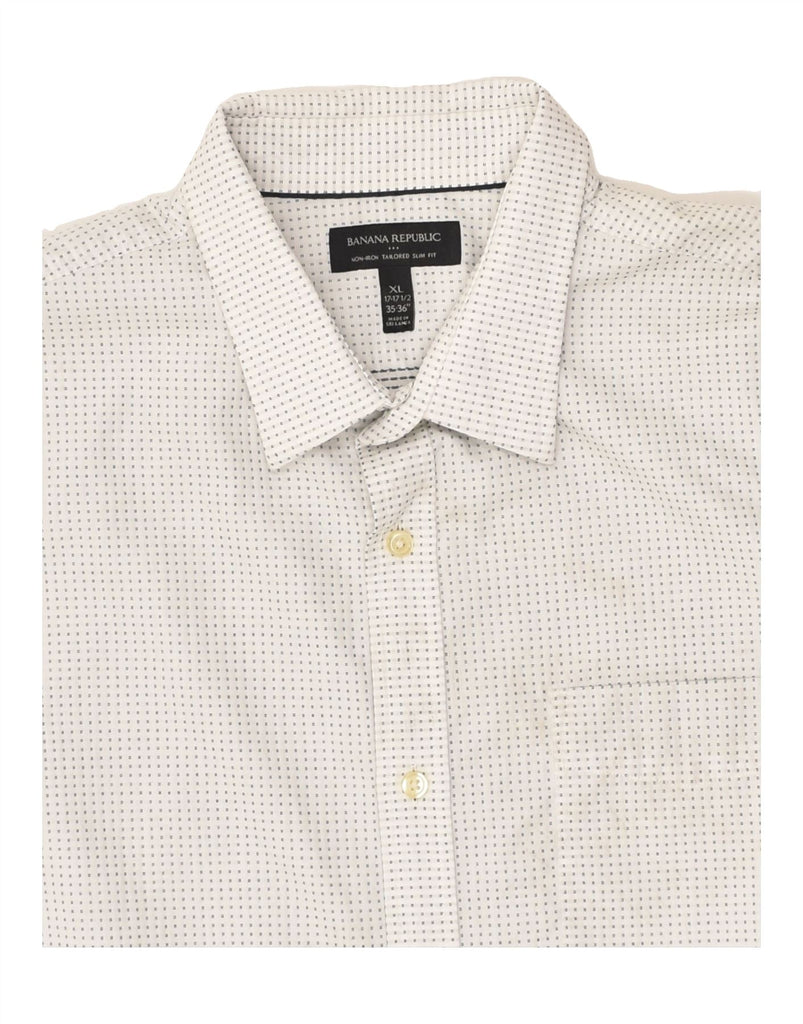 BANANA REPUBLIC Mens Tailored Slim Fit Shirt Size 17 17 1/2 XL White | Vintage Banana Republic | Thrift | Second-Hand Banana Republic | Used Clothing | Messina Hembry 