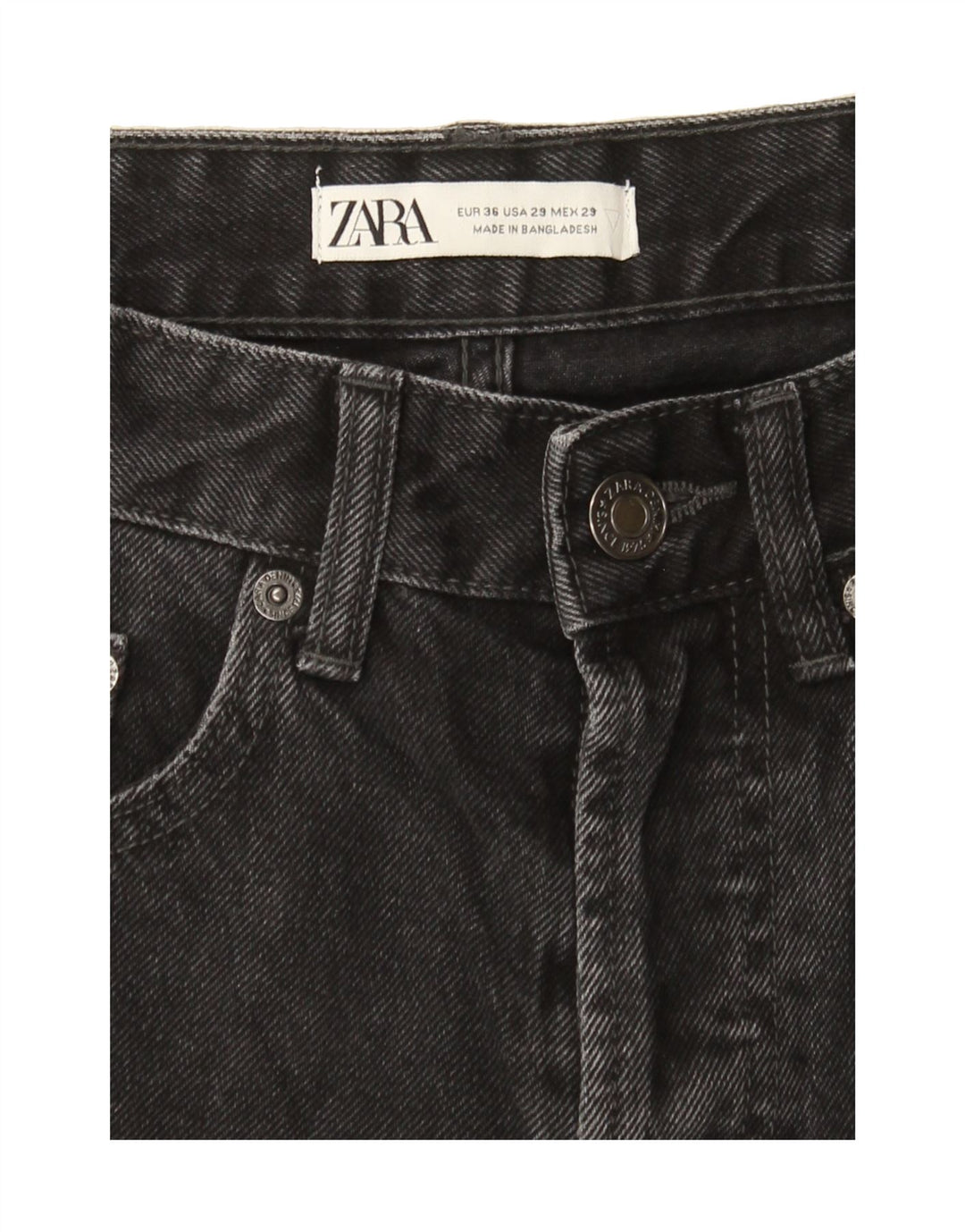 ZARA Womens Straight Jeans EU 36 XS W29 L26 Black Vintage Zara and Second-Hand Zara from Messina Hembry 