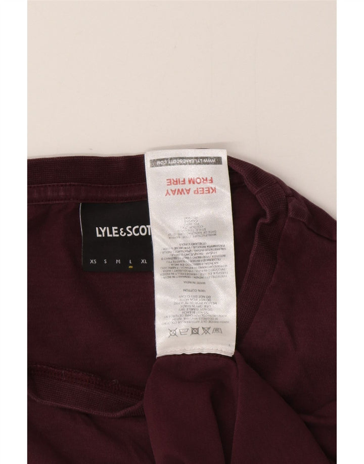LYLE & SCOTT Mens T-Shirt Top Large Burgundy Cotton