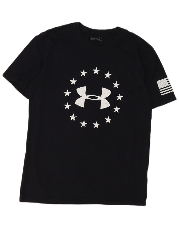 UNDER ARMOUR Mens Heat Gear Graphic T-Shirt Top Medium Black Cotton