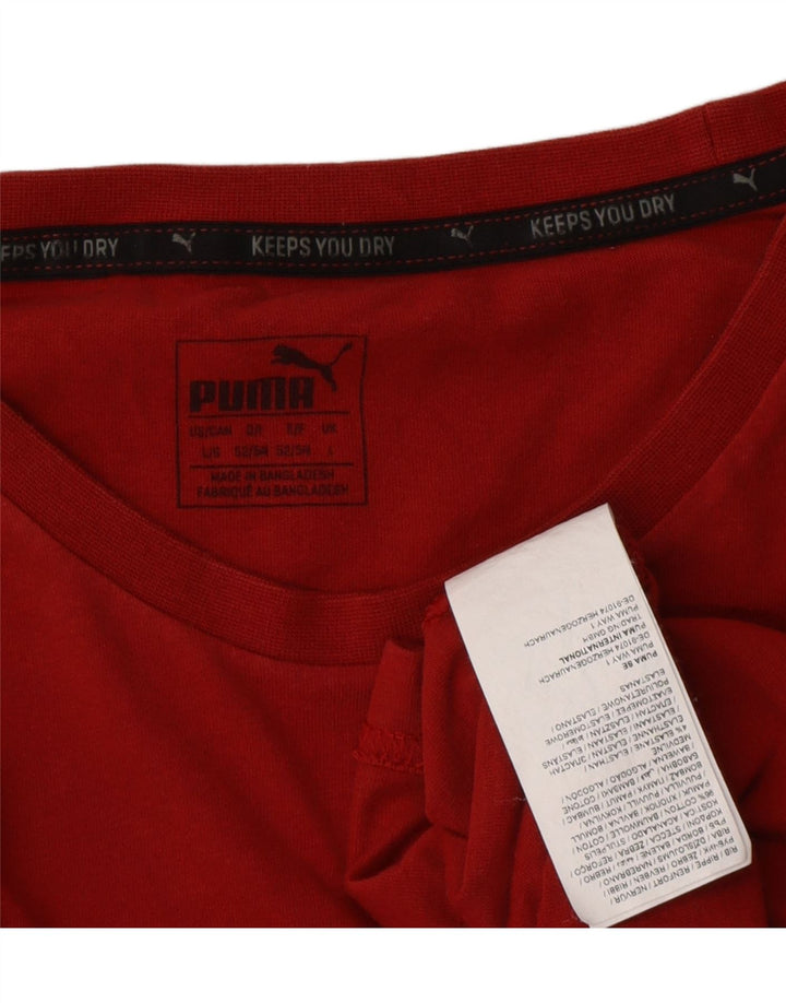 PUMA Mens Graphic T-Shirt Top Large Red Cotton Vintage Puma and Second-Hand Puma from Messina Hembry 