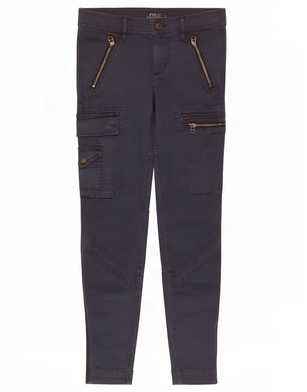 Polo Ralph Lauren Womens Slim Cargo Trousers US 2 XS W28 L30 Navy Blue