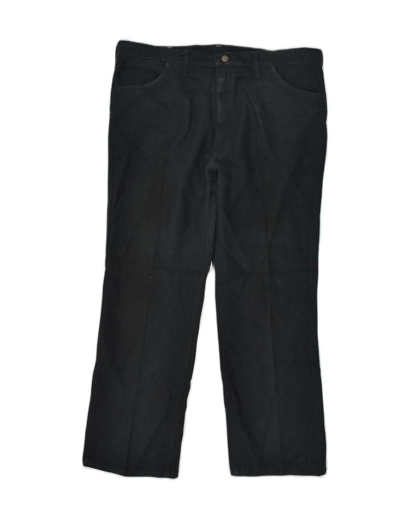 WRANGLER Mens Straight Casual Trousers W40 L30  Black Polyester | Vintage Wrangler | Thrift | Second-Hand Wrangler | Used Clothing | Messina Hembry 