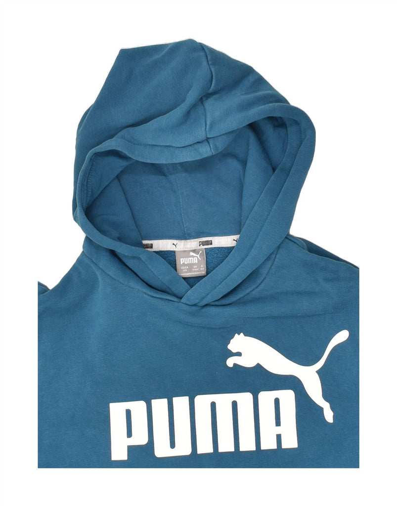 PUMA Boys Graphic Hoodie Jumper 11-12 Years Blue Cotton | Vintage Puma | Thrift | Second-Hand Puma | Used Clothing | Messina Hembry 