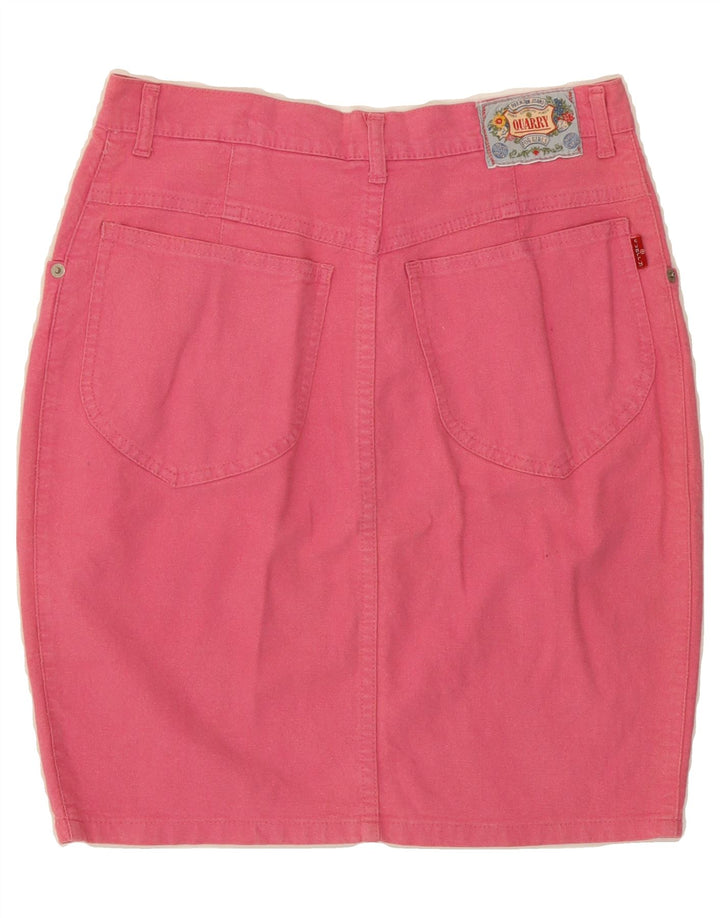 QUARRY Womens Pencil Skirt IT 46 Large W30  Pink Cotton Vintage Quarry and Second-Hand Quarry from Messina Hembry 