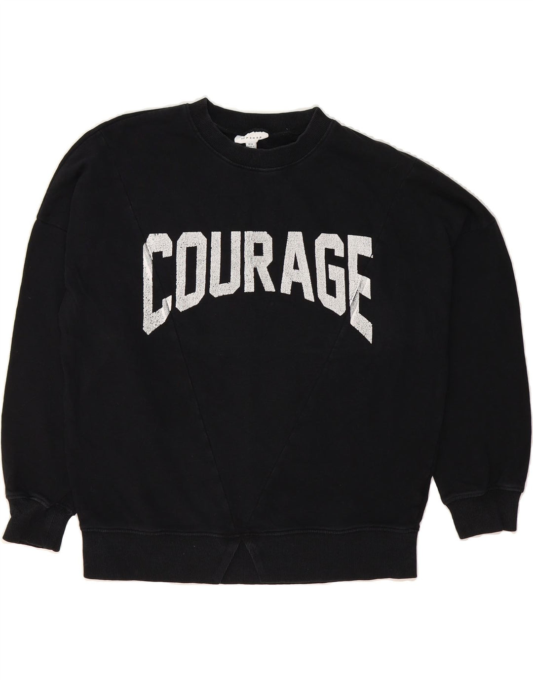TOPSHOP Womens Oversized Graphic Sweatshirt Jumper UK 14 Medium Black Vintage Topshop and Second-Hand Topshop from Messina Hembry 