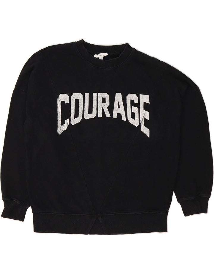 TOPSHOP Womens Oversized Graphic Sweatshirt Jumper UK 14 Medium Black Vintage Topshop and Second-Hand Topshop from Messina Hembry 