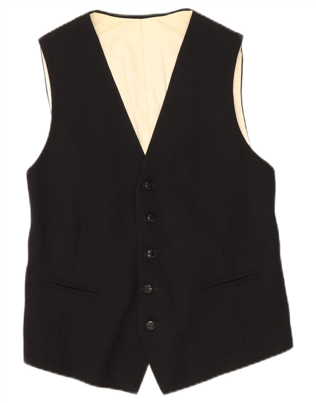 Vintage Mens Waistcoat XS Black
