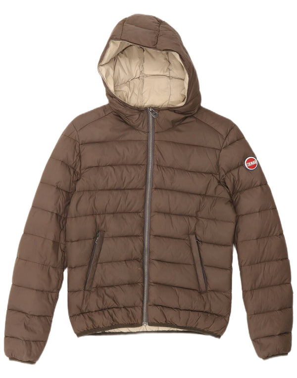 Colmar Womens Hooded Padded Jacket EU 40 Medium Brown Polyester