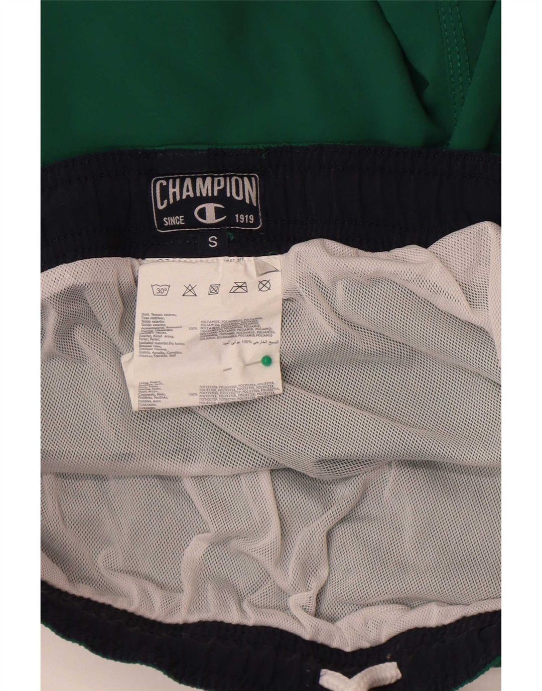 Champion Mens Graphic Swimming Shorts Small Green Polyamide