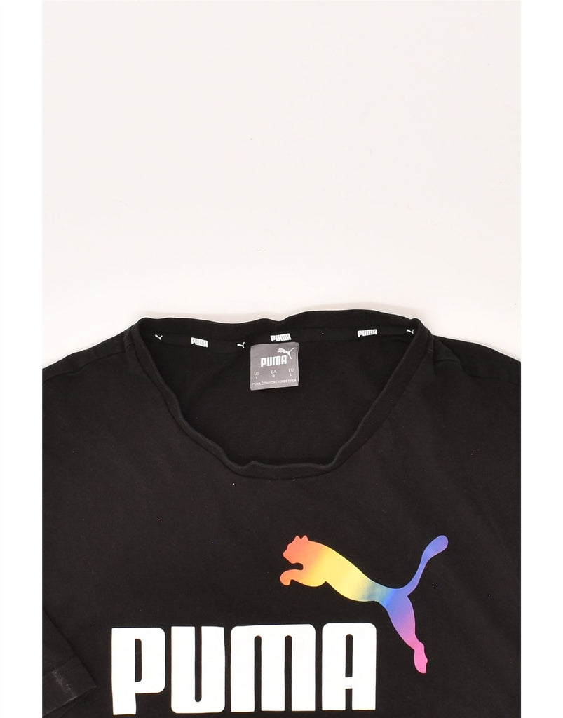 PUMA Mens Graphic T-Shirt Top Large Black Cotton | Vintage Puma | Thrift | Second-Hand Puma | Used Clothing | Messina Hembry 