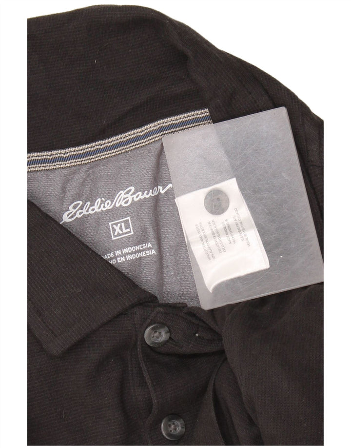 Eddie Bauer Mens Polo Shirt XL Black Cotton