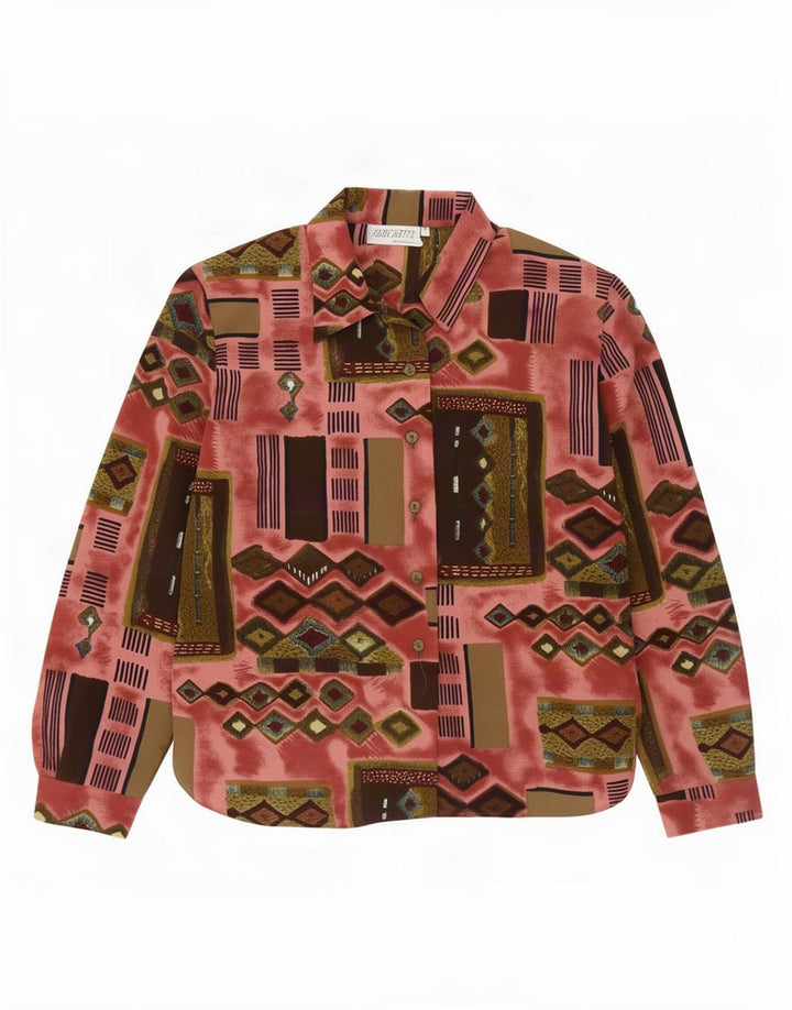 Silhouette Womens Shirt Blouse UK 16 Large Multicoloured Geometric