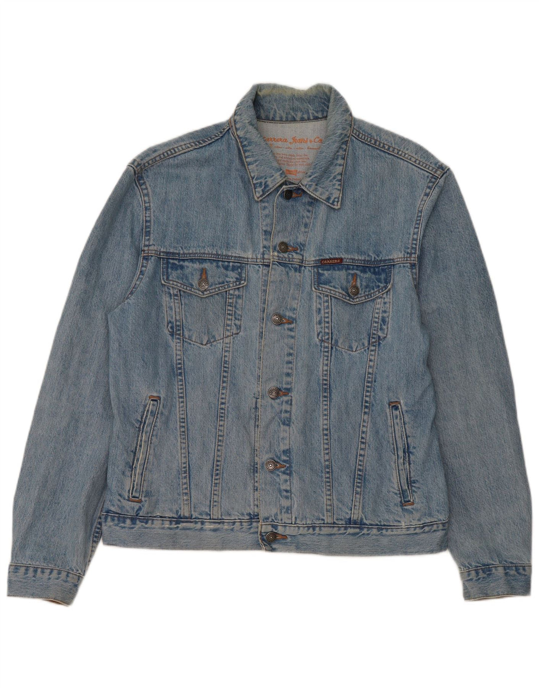Carrera Mens Denim Jacket UK 40 Large Blue Cotton
