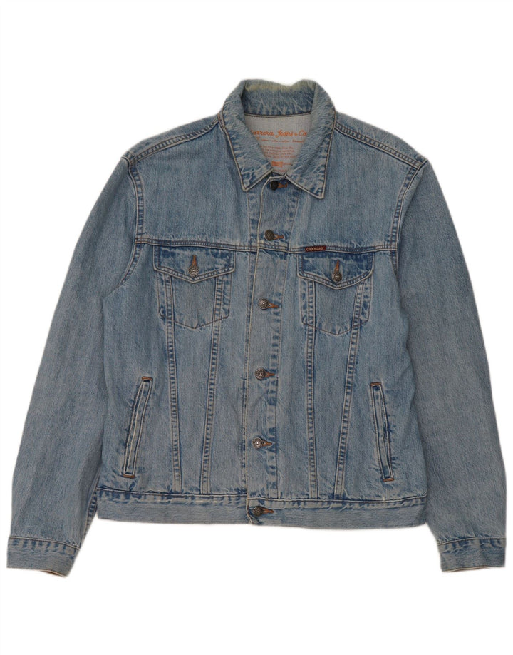 Carrera Mens Denim Jacket UK 40 Large Blue Cotton