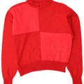 Vintage Womens Turtle Neck Jumper Sweater UK 12 Medium Red Colourblock