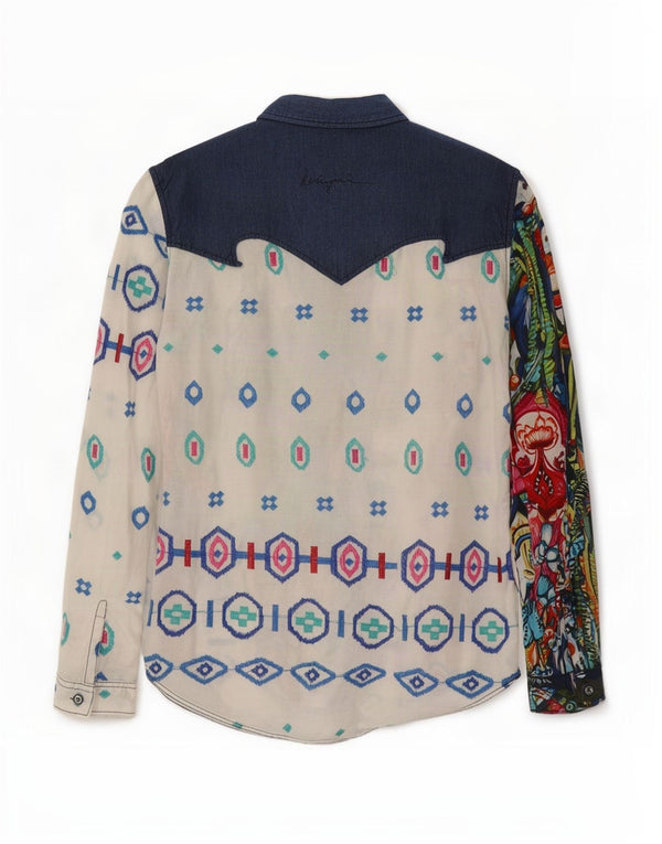 Desigual Womens Graphic Shirt UK 14 Large Multicoloured Geometric