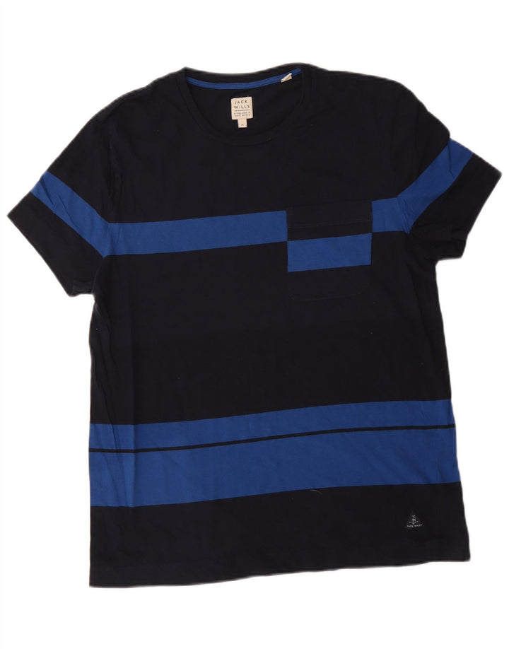 Jack Wills Mens T-Shirt Top Medium Black Colourblock Cotton