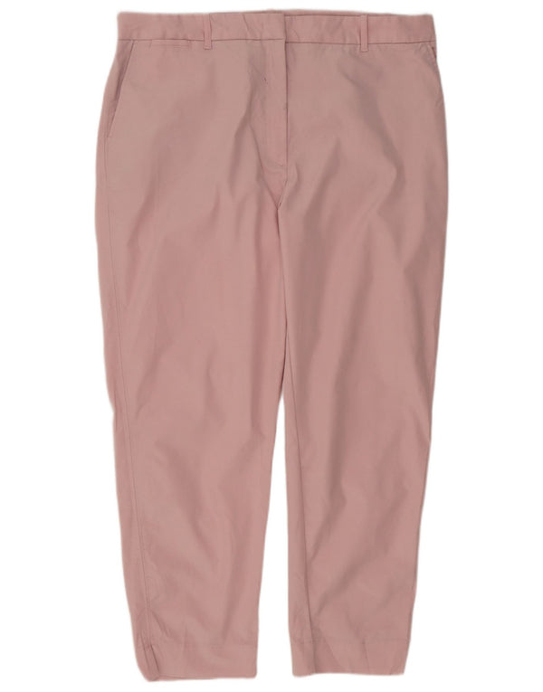 Marks & Spencer Womens Slim Chino Trousers UK 18 XL W38 L27 Pink Cotton