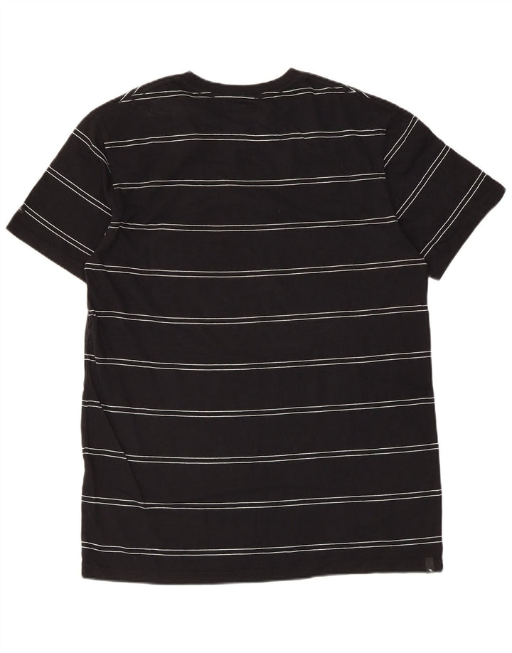 Rip Curl Mens Standard Fit T-Shirt Top Medium Black Striped Cotton