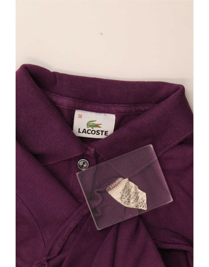 Lacoste Womens Polo Shirt Size 36 Small Purple Cotton