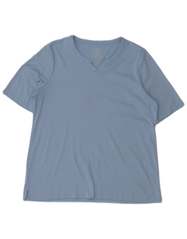 L.L.Bean Womens T-Shirt Top UK 16 Large Blue Cotton