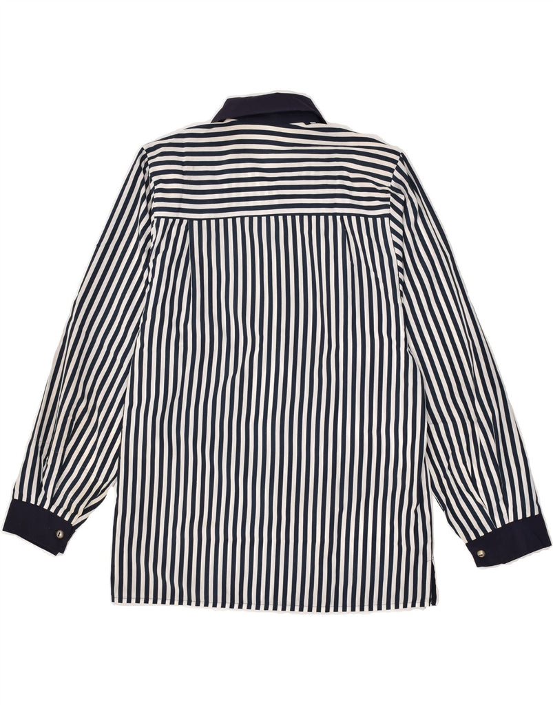 VINTAGE Womens Shirt UK 18 XL Navy Blue Striped Nautical | Vintage Vintage | Thrift | Second-Hand Vintage | Used Clothing | Messina Hembry 