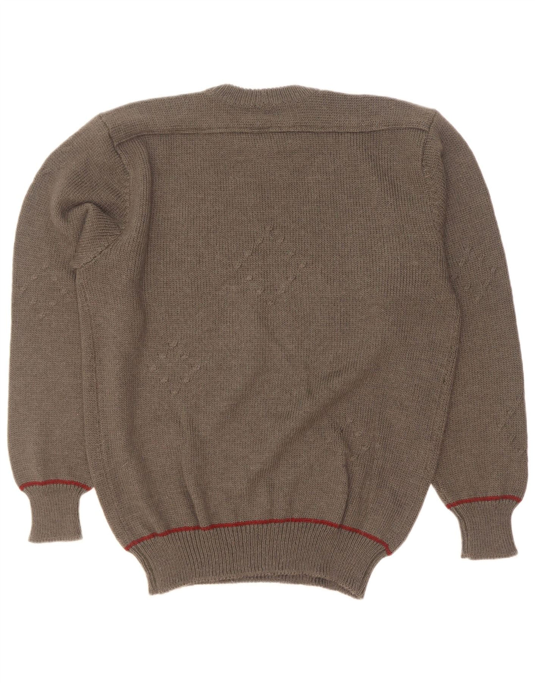 Vintage Mens Crew Neck Jumper Sweater Large Khaki Argyle/Diamond