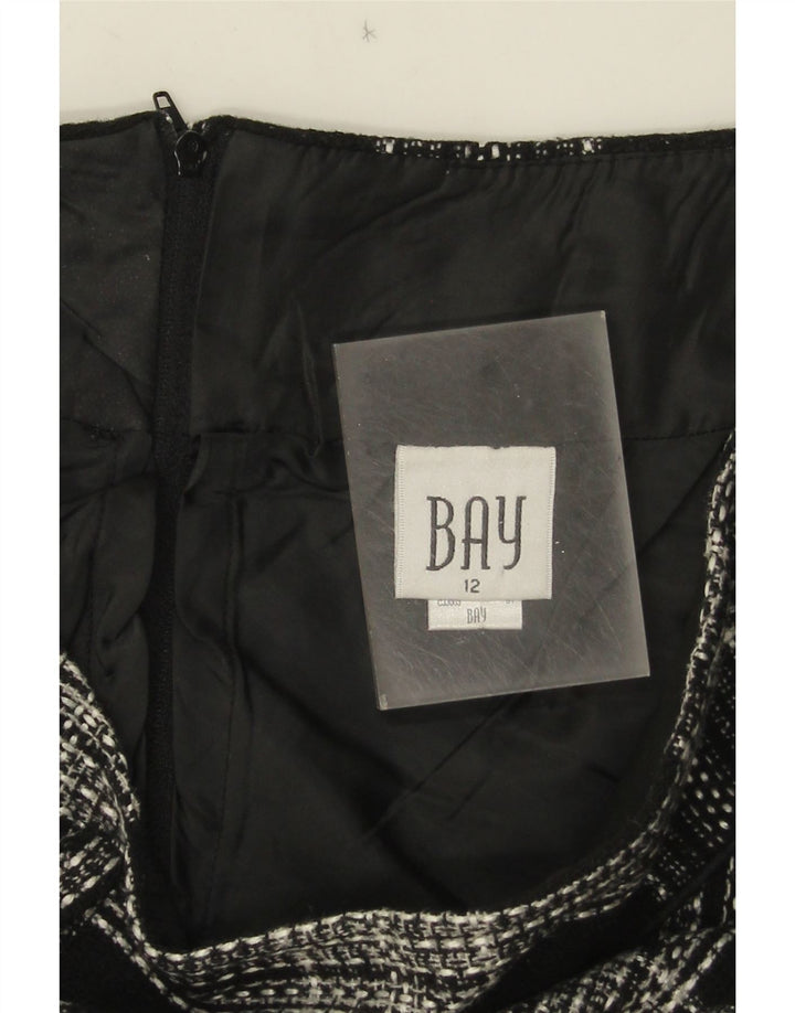 Bay Womens A-Line Skirt UK 12 Medium W30  Black Check Acrylic