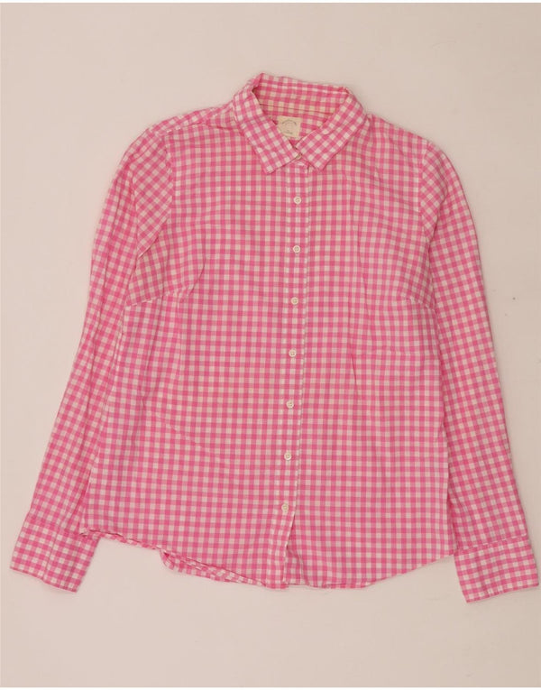 J. CREW Womens Shirt UK 14 Medium Pink Gingham