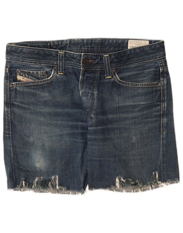 DIESEL Womens Viker Back Distressed Denim Shorts W30 Medium Blue Cotton
