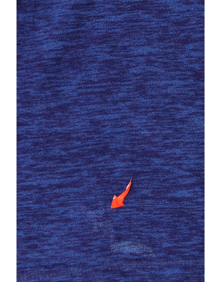 Eddie Bauer Mens Zip Neck Fleece Jumper Large Blue Flecked Polyester