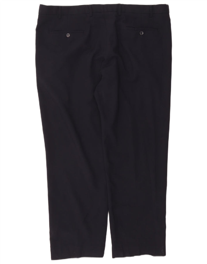 Marks & Spencer Mens Regular Straight Chino Trousers W42 L29 Navy Blue