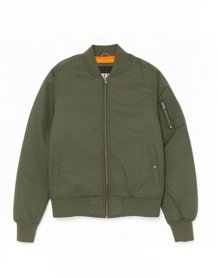 Urban Classics Mens Padded Flight Aviator Jacket UK 36 Small Green Nylon