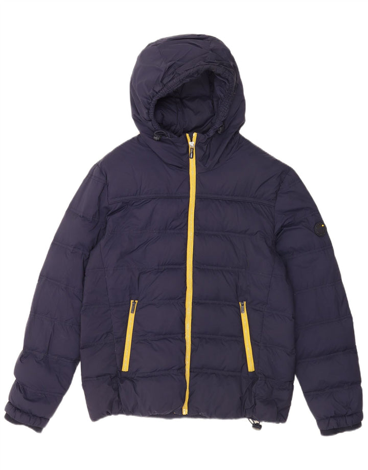 Mistral Mens Hooded Padded Jacket UK 40 Large Navy Blue Nylon