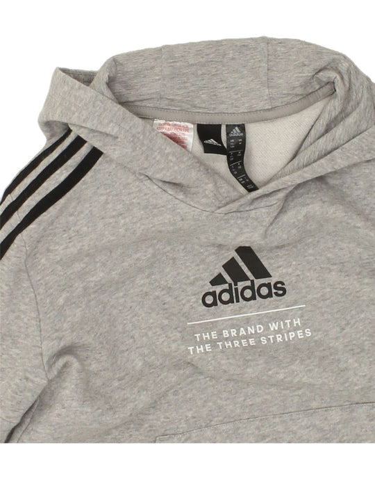 Felpa con cappuccio grafica ADIDAS per ragazzi 11 12 anni in cotone grigio Abbigliamento vintage e di seconda mano online Messina Hembry