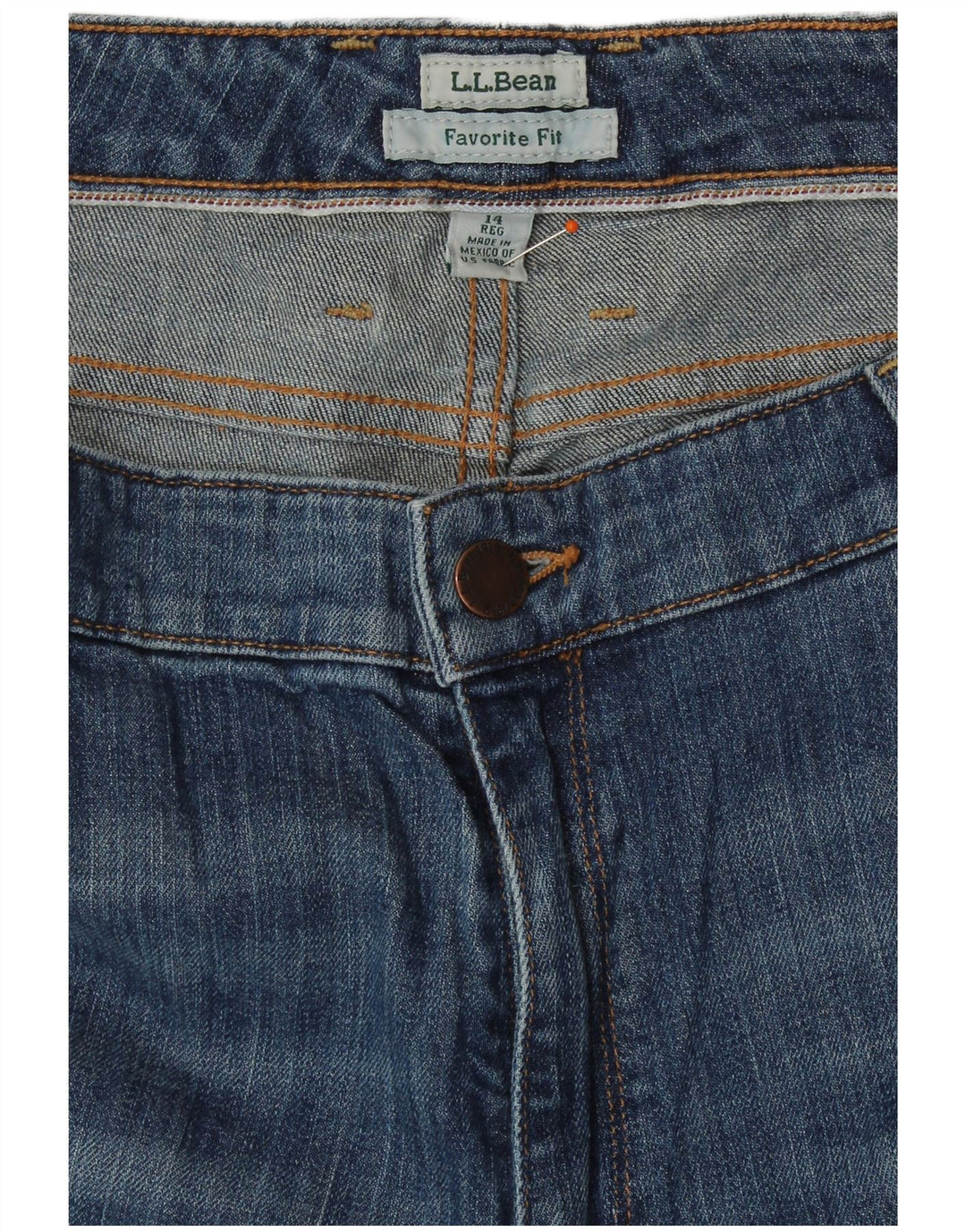 L.L.BEAN Womens Favorite Fit Straight Jeans US 14 XL W36 L30 Blue