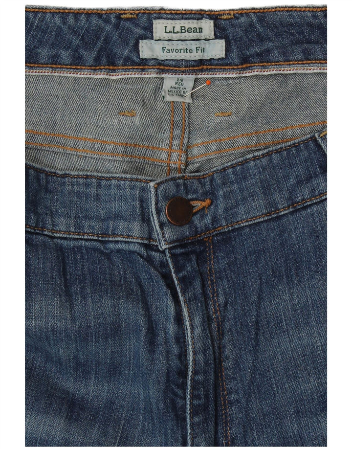 L.L.BEAN Womens Favorite Fit Straight Jeans US 14 XL W36 L30 Blue