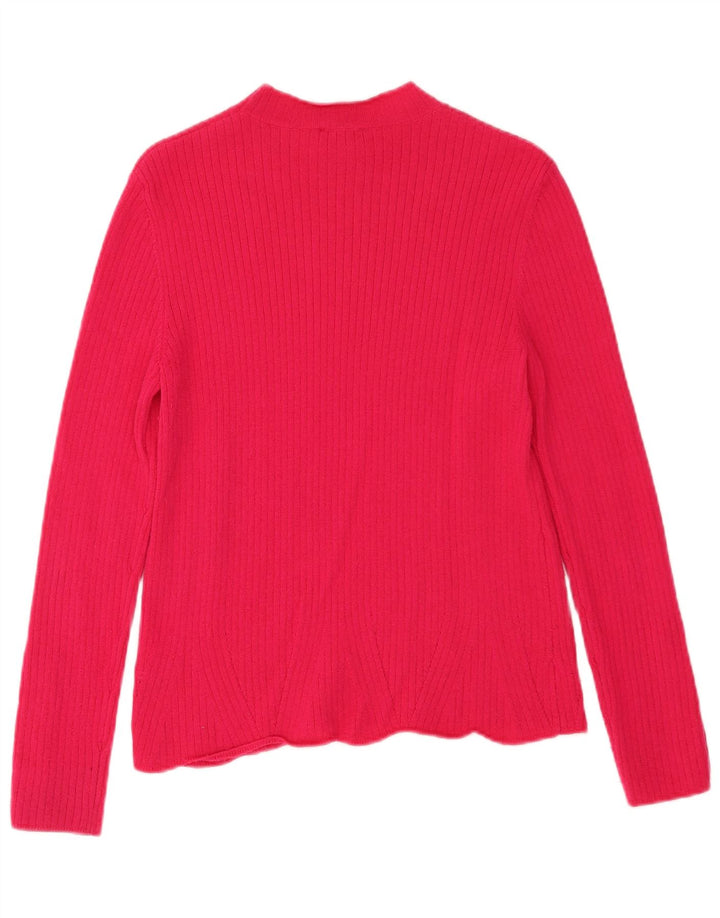 Jigsaw Womens Crew Neck Jumper Sweater UK 10 Small Pink Wool